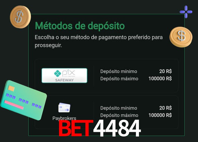 O cassino bet4484 oferece uma grande variedade de métodos de pagamento